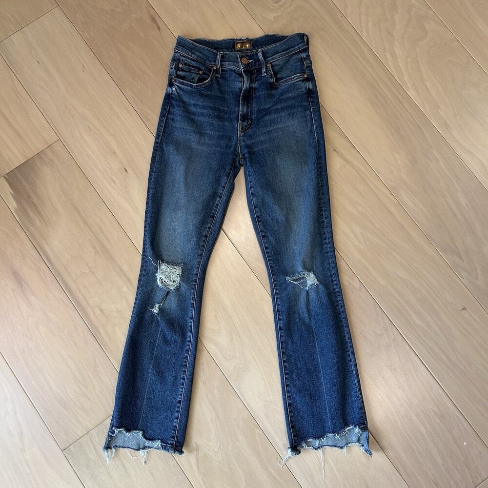 Mother Insider Crop Step Chew In Dancing On Coals Blue Jeans Women’s 26